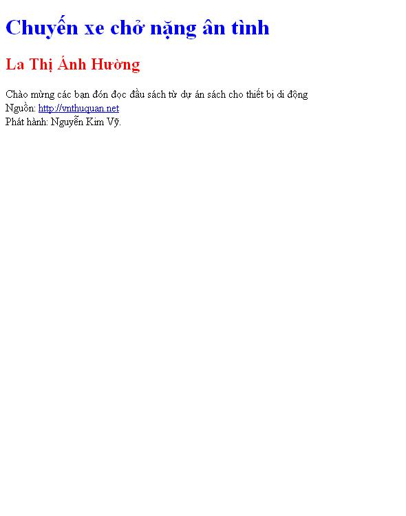 Chuyến xe chở nặng ân tình