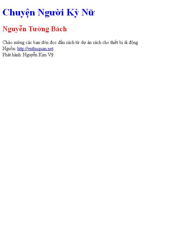 Chuyện Người Kỳ Nữ