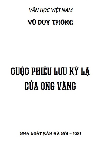 Cuộc Phiêu Lưu Kỳ Lạ Của Ong Vàng