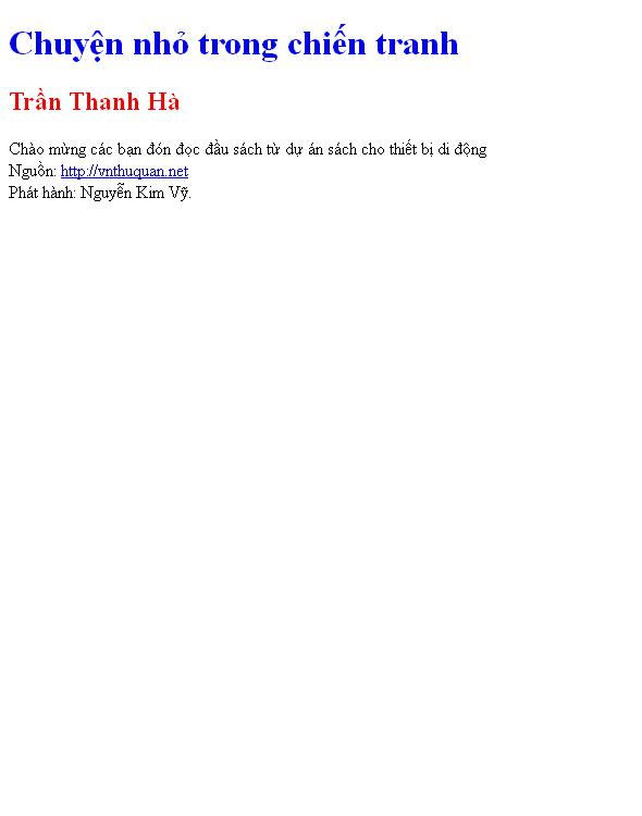 Chuyện nhỏ trong chiến tranh