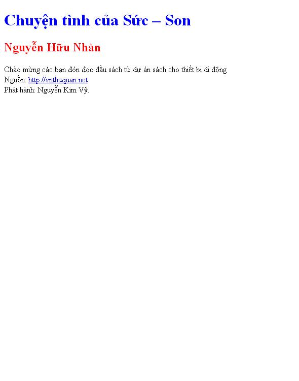Chuyện tình của Sức – Son