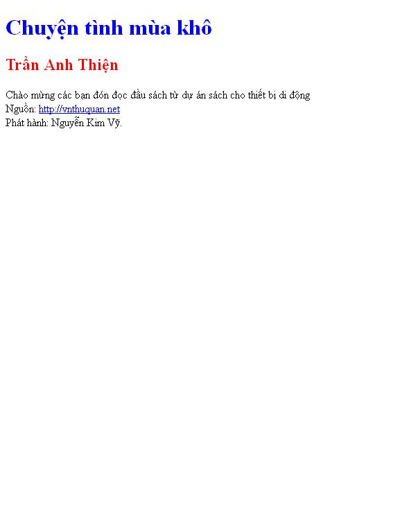 Chuyện tình mùa khô