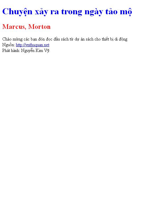 Chuyện xảy ra trong ngày tảo mộ