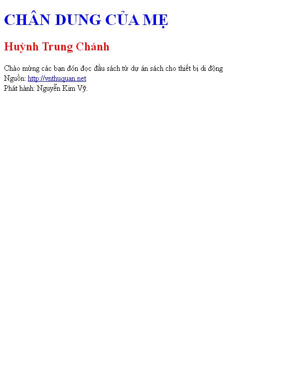 CHÂN DUNG CỦA MẸ