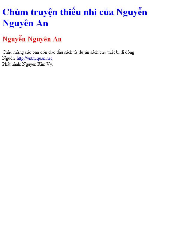 Chùm truyện thiếu nhi của Nguyễn Nguyên An
