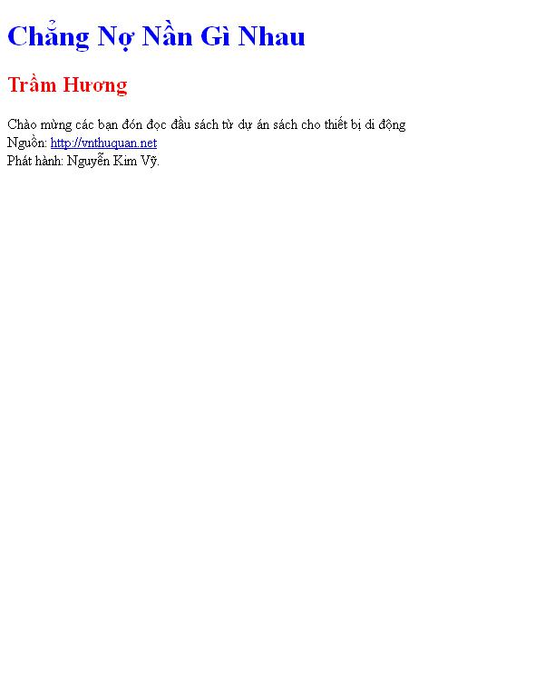 Chẳng Nợ Nần Gì Nhau