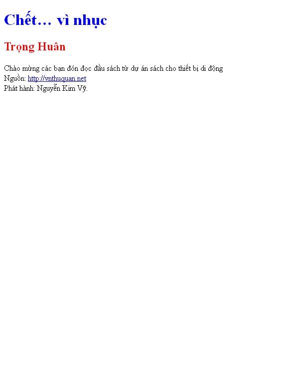 Chết… vì nhục