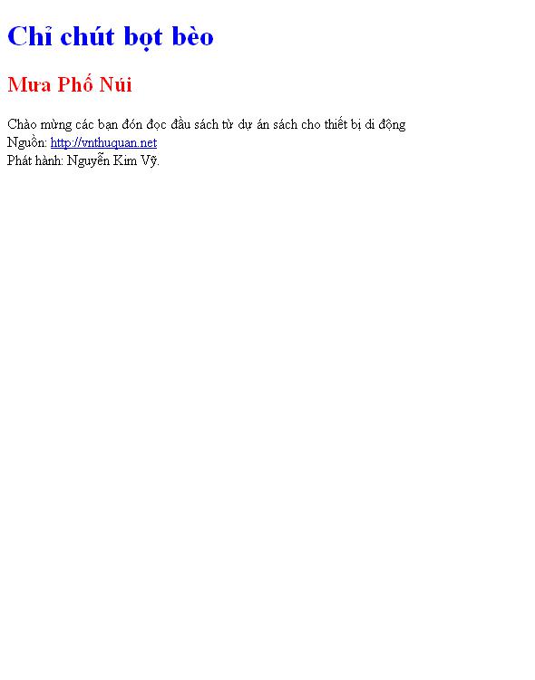 Chỉ chút bọt bèo