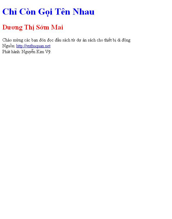 Chỉ Còn Gọi Tên Nhau