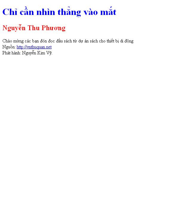 Chỉ cần nhìn thẳng vào mắt