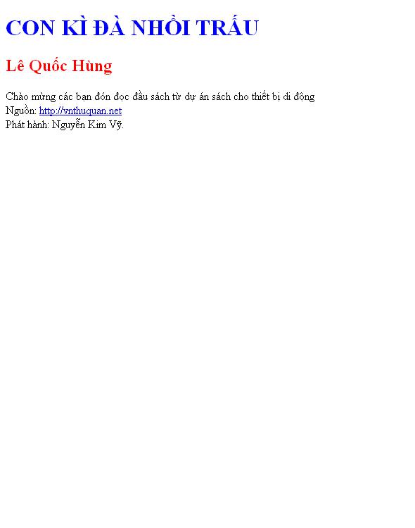CON KÌ ĐÀ NHỒI TRẤU