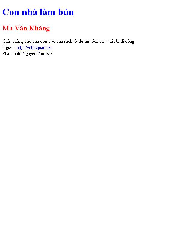 Con nhà làm bún