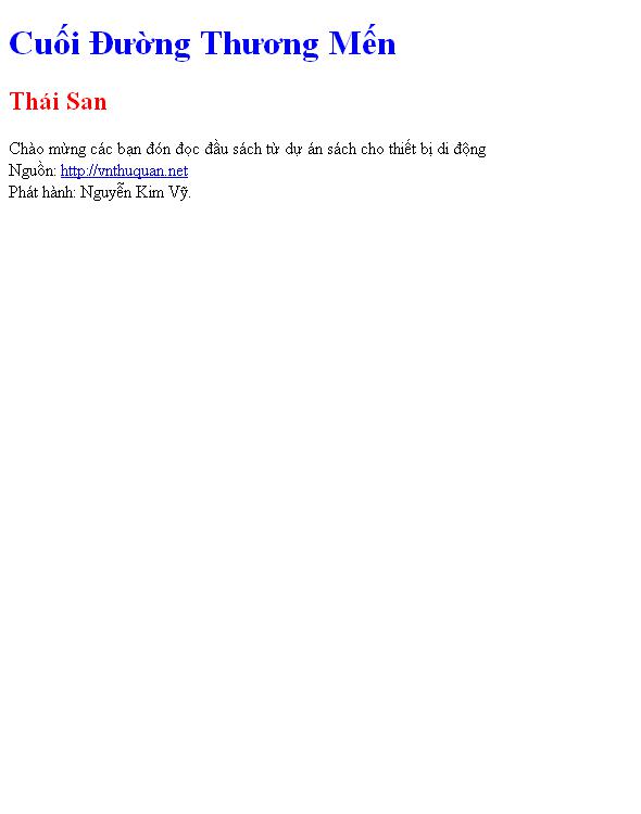 Cuối Đường Thương Mến