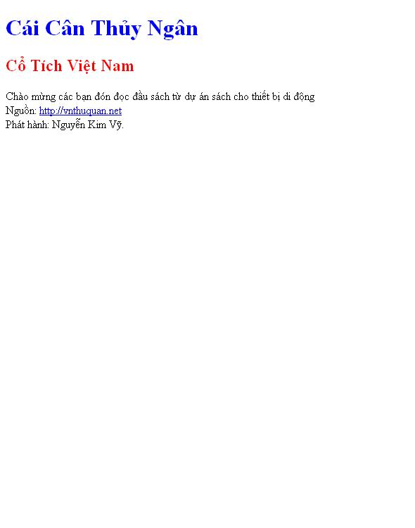 Cái Cân Thủy Ngân