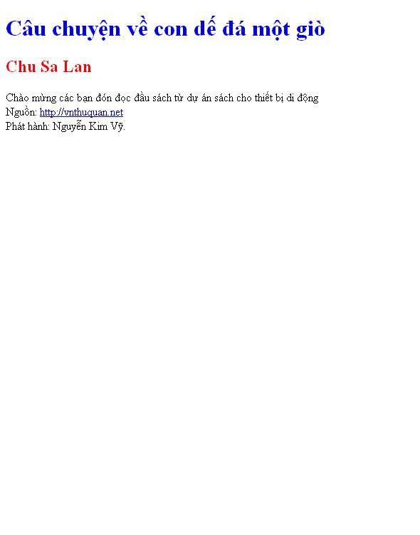 Câu chuyện về con dế đá một giò