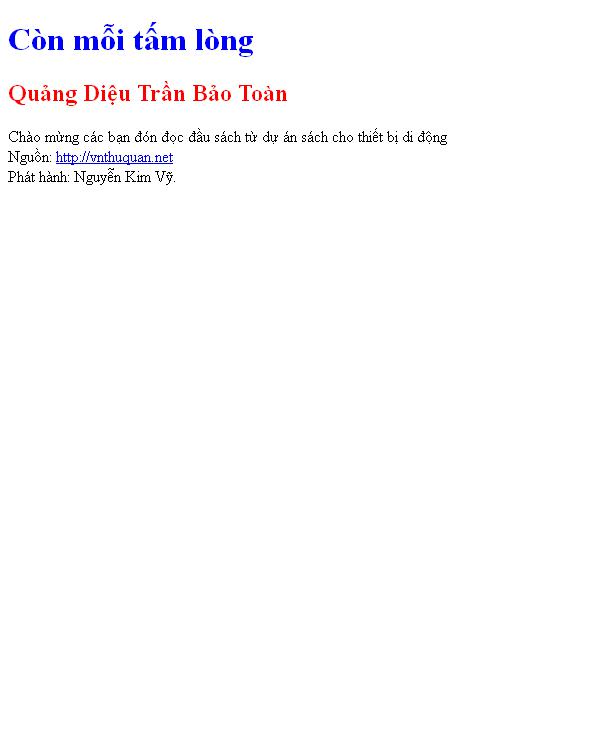 Còn mỗi tấm lòng