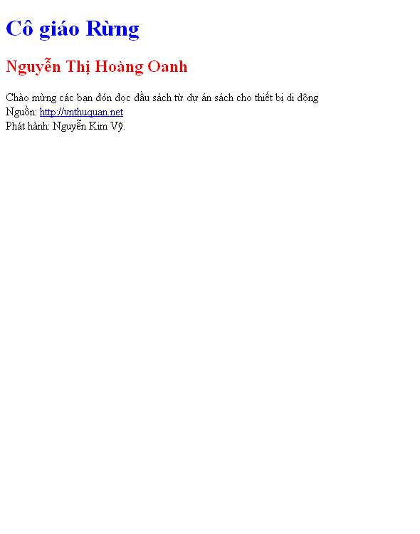Cô giáo Rừng