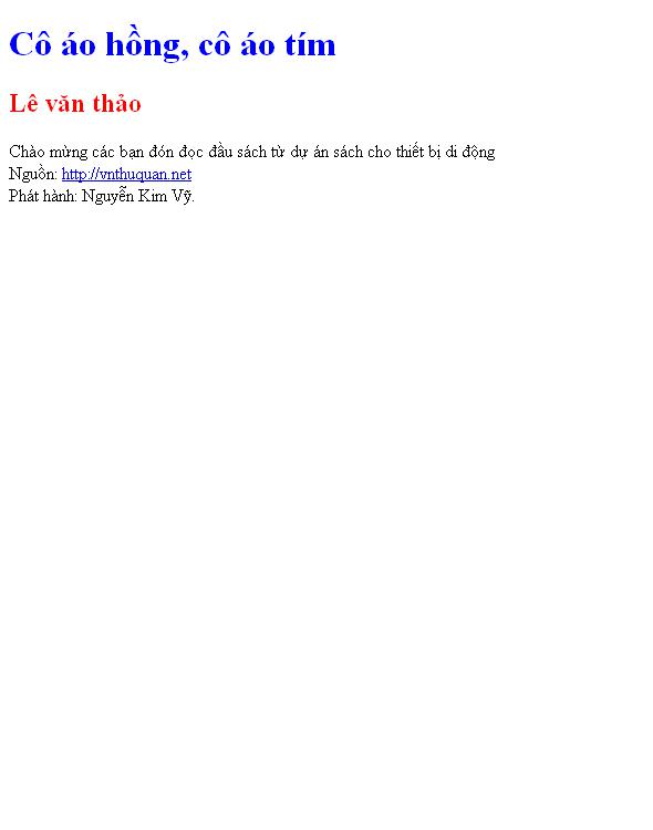 Cô áo hồng, cô áo tím