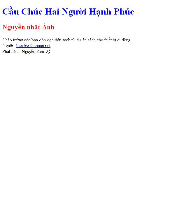 Cầu Chúc Hai Người Hạnh Phúc