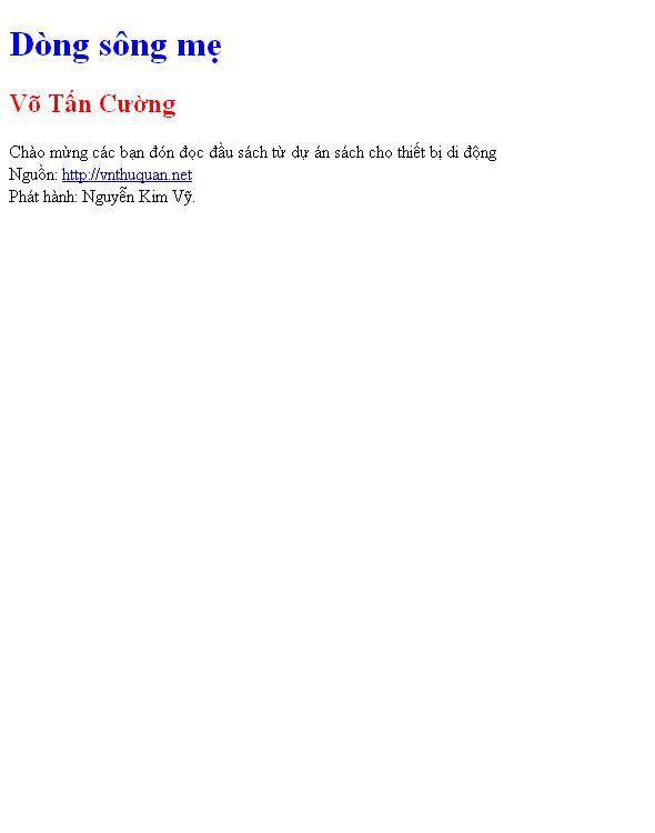 Dòng sông mẹ