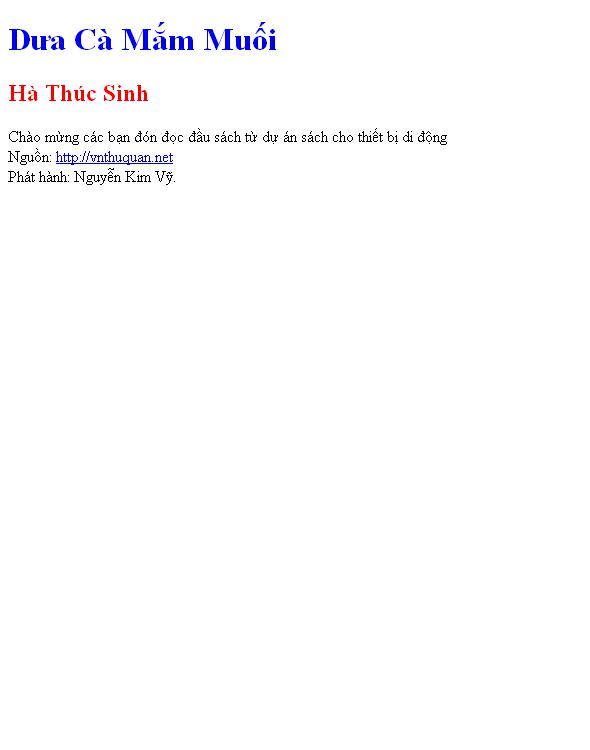 Dưa Cà Mắm Muối