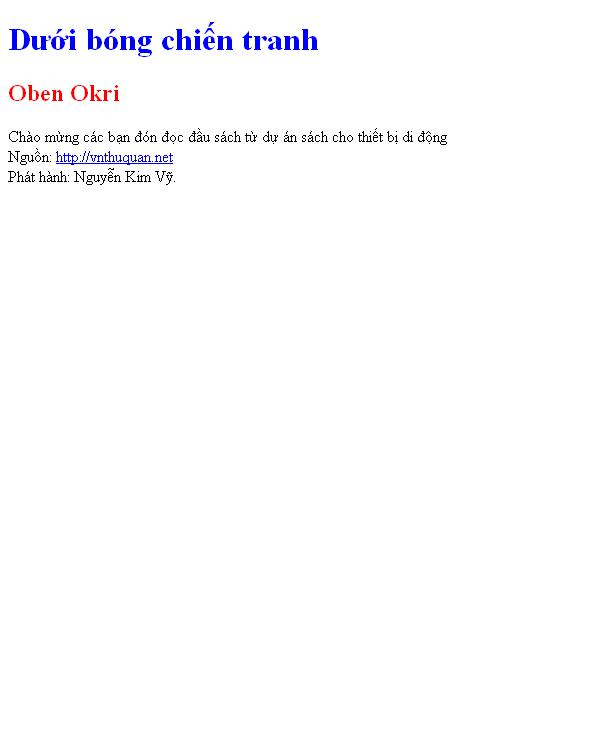 Dưới bóng chiến tranh