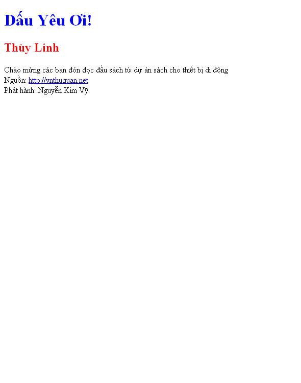 Dấu Yêu Ơi!