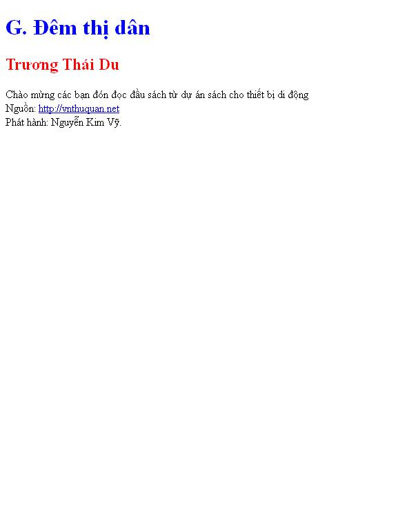 G. Đêm thị dân