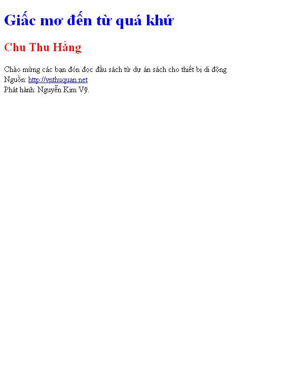 Giấc mơ đến từ quá khứ