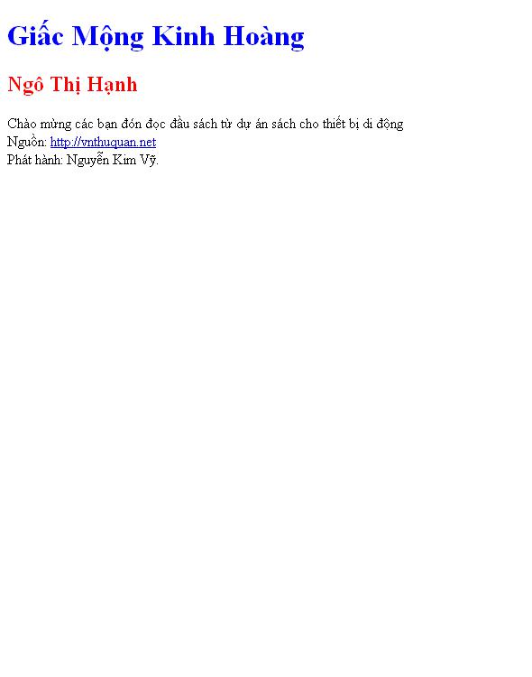 Giấc Mộng Kinh Hoàng