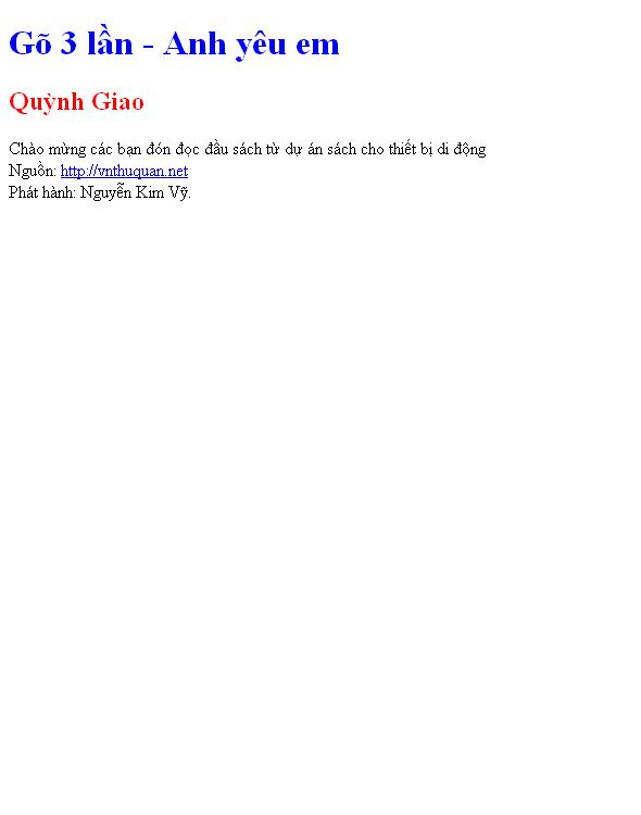 Gõ 3 lần - Anh yêu em