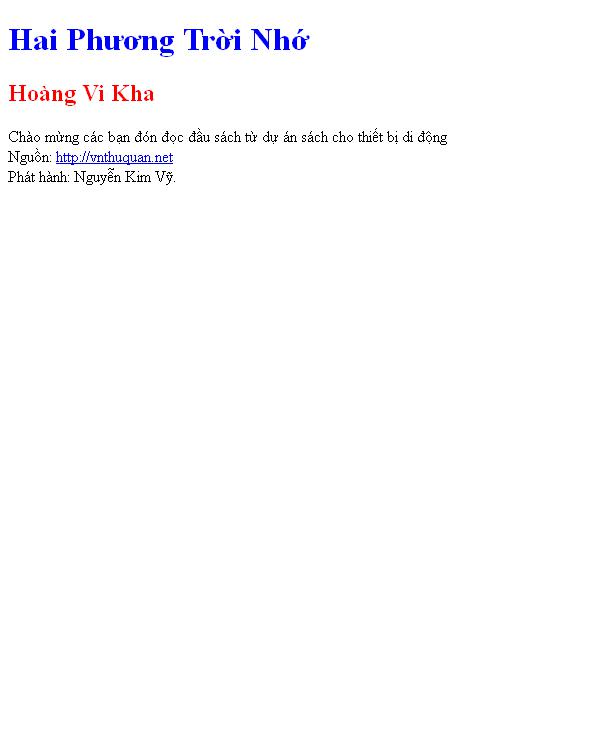 Hai Phương Trời Nhớ