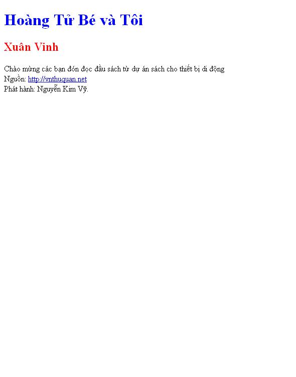 Hoàng Tử Bé và Tôi