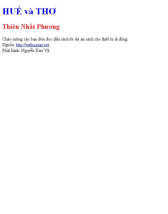 HUẾ và THƠ