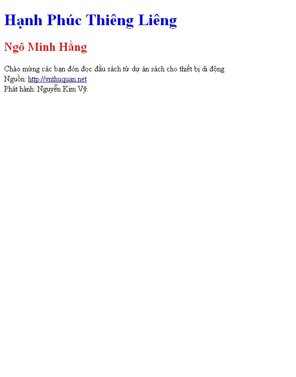 Hạnh Phúc Thiêng Liêng
