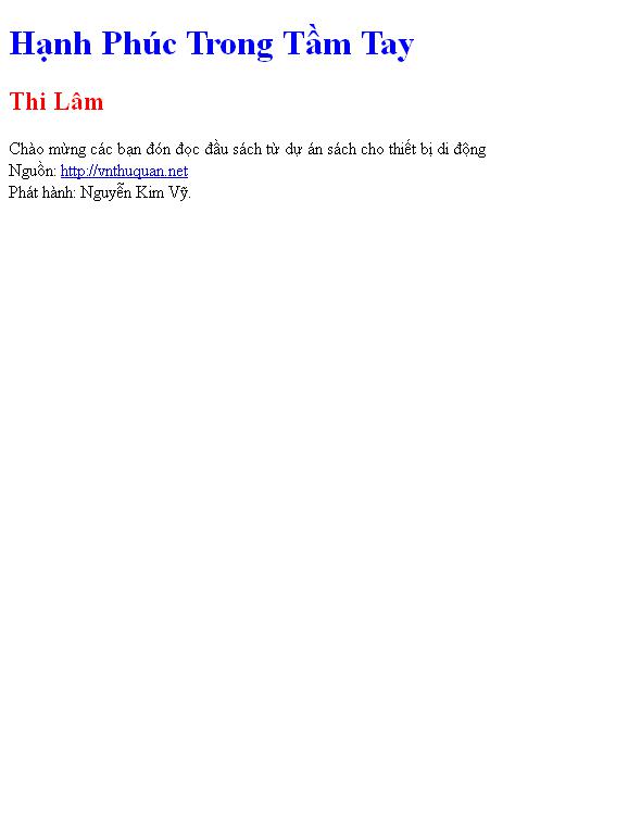Hạnh Phúc Trong Tầm Tay