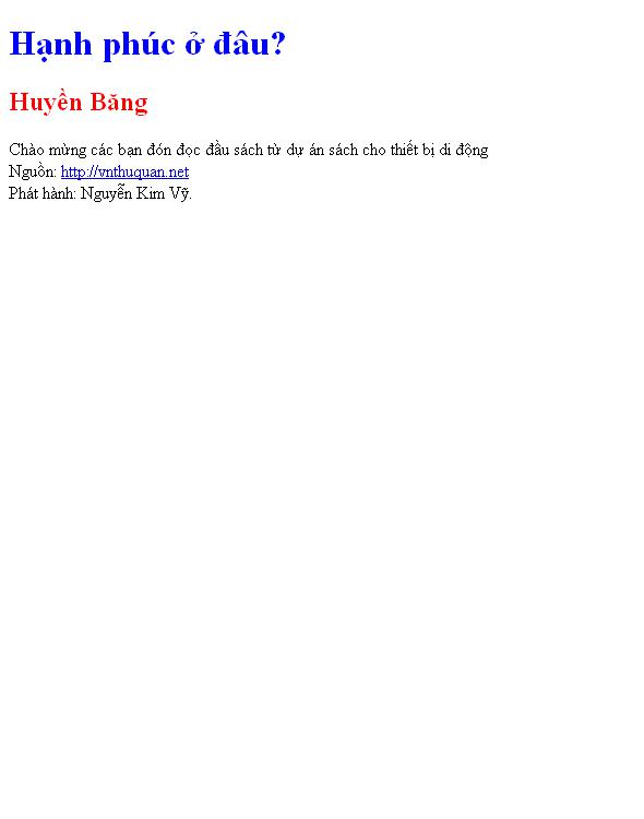 Hạnh phúc ở đâu?