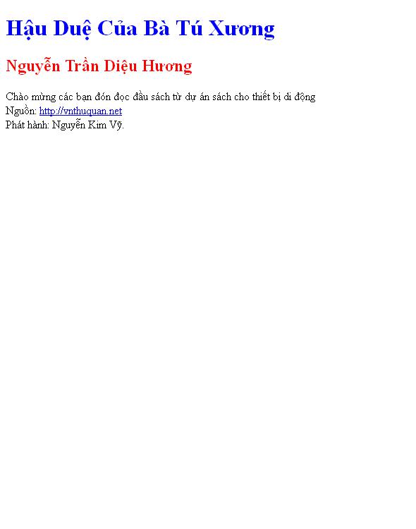 Hậu Duệ Của Bà Tú Xương