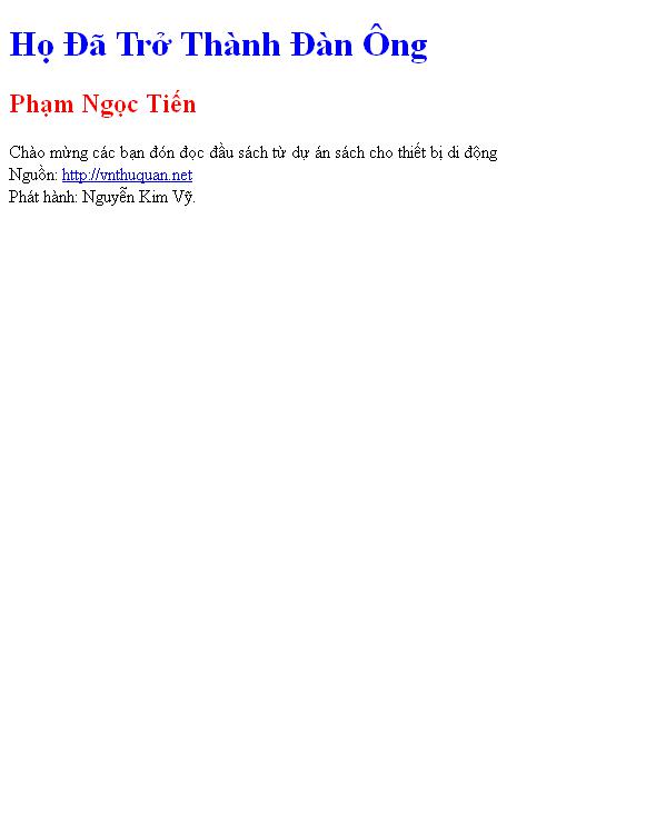 Họ Đã Trở Thành Đàn Ông