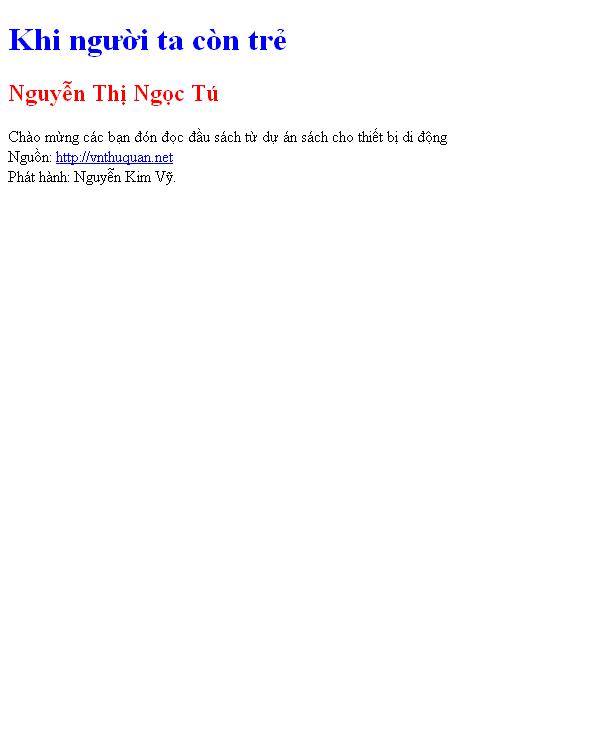 Khi người ta còn trẻ