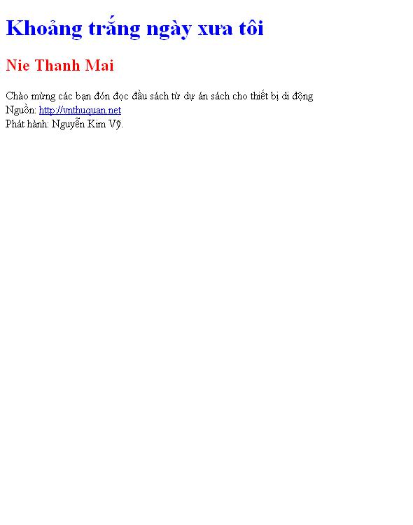 Khoảng trắng ngày xưa tôi
