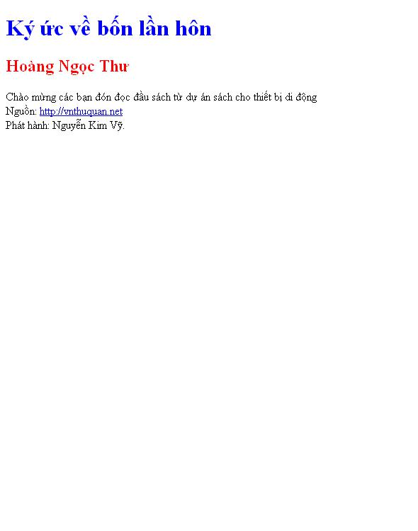 Ký ức về bốn lần hôn
