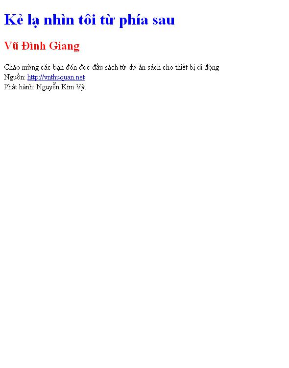 Kẻ lạ nhìn tôi từ phía sau