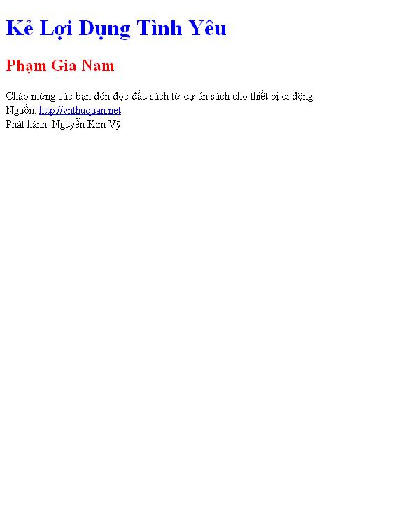 Kẻ Lợi Dụng Tình Yêu