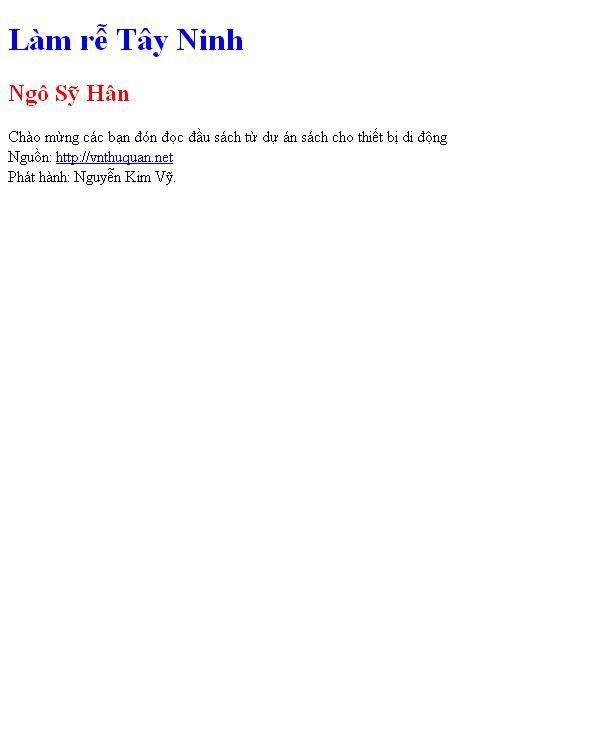 Làm rễ Tây Ninh