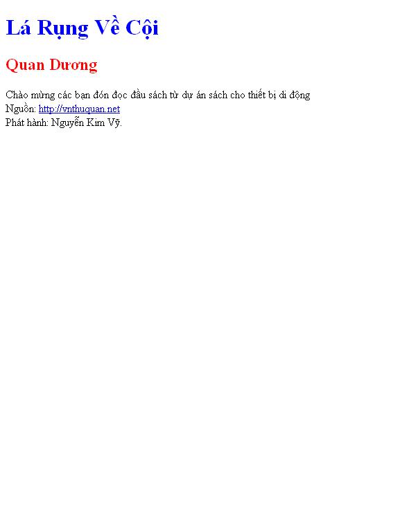 Lá Rụng Về Cội