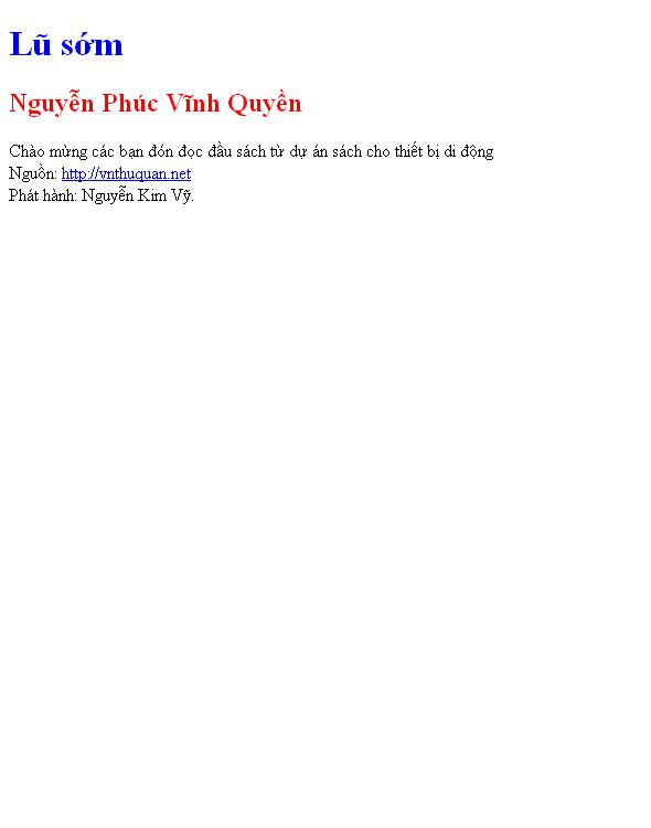 Lũ sớm