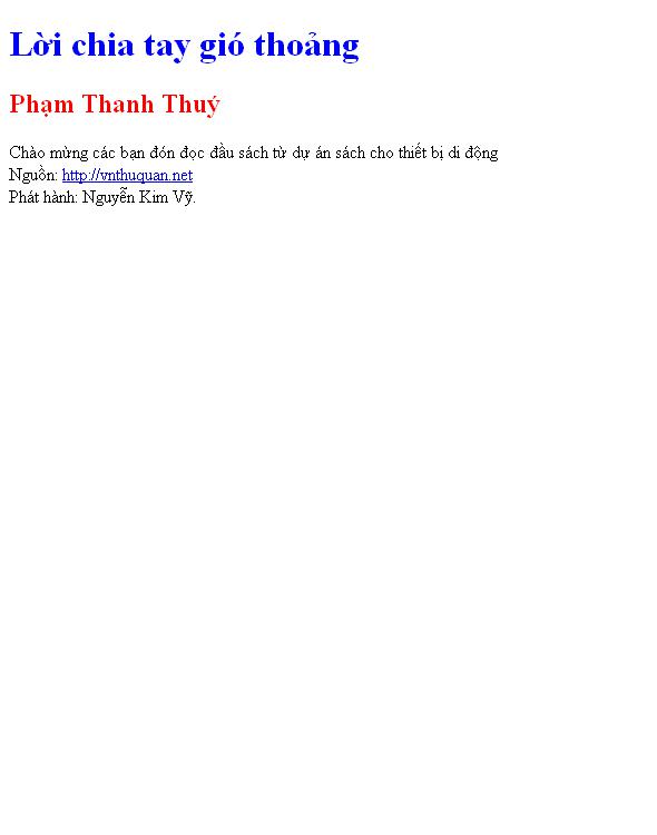 Lời chia tay gió thoảng