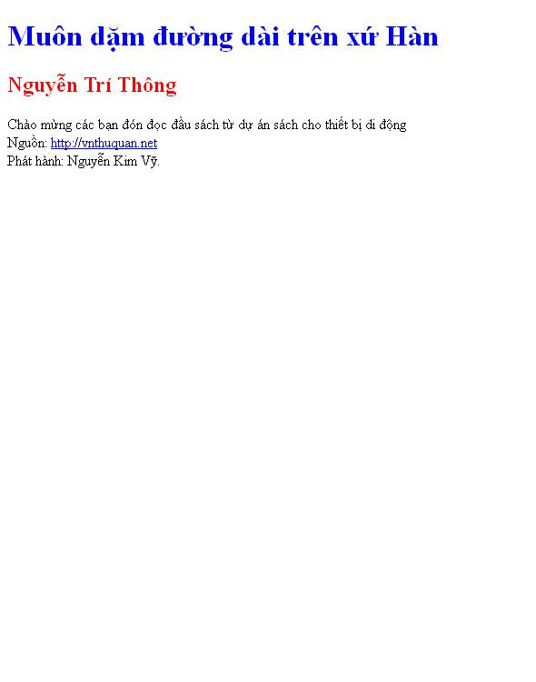 Muôn dặm đường dài trên xứ Hàn