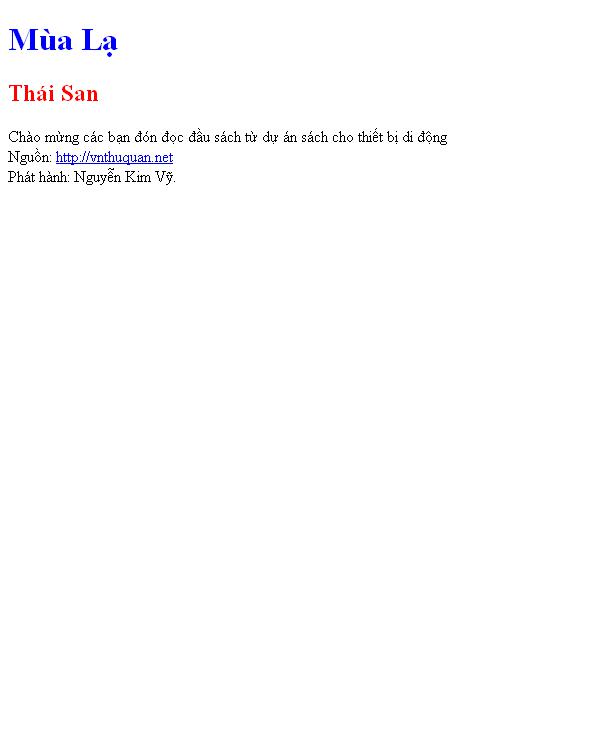 Mùa Lạ